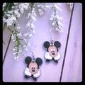 Disney Jewelry | Mickey Mouse Earrings | Color: Black/White | Size: Os