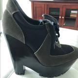 Burberry Shoes | Authentic Burberry Lace Up Wedge. | Color: Green | Size: 9