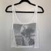 Brandy Melville Tops | Brandy Melville Graphic Tank Top Size One | Color: Tan/White | Size: One Size