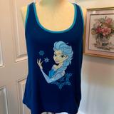 Disney Tops | Disney Frozen Blue Tank Top | Color: Blue | Size: Xlj