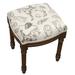 Charlton Home® Procter Linen Wooden Vanity Stool Linen/Wood/Upholstered in Brown/Gray | 19 H x 16 W x 15 D in | Wayfair