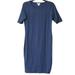 Lularoe Dresses | Lularoe Julia Womans Blue Short Sleeve Dress Size Medium | Color: Blue | Size: M