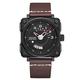 Men's Watches,Fashion Square Leather Calendar Sports Fashion Large Dial Watch, Black Black Face