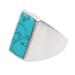 Classy Man,'925 Sterling Silver and Reconstituted Turquoise Men's Ring'