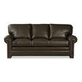 Wildon Home® Artiles 86" Genuine Leather Rolled Arm Sofa Genuine Leather in Brown | 38 H x 86 W x 37 D in | Wayfair