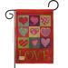 Breeze Decor Love Hearts Collage Impressions Decorative 2-Sided Burlap 18.5 x 13 in. Garden Flag in Red | 18.5 H x 13 W in | Wayfair