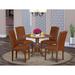 Charlton Home® Schreiner Drop Leaf Rubberwood Solid Wood Dining Set Wood/Upholstered in Brown | 29.5 H in | Wayfair