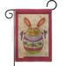 Breeze Decor Egg Bunny Impressions Decorative 2-Sided Burlap 18.5 x 13 in. Garden Flag in Brown/Red | 18.5 H x 13 W in | Wayfair