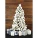 The Holiday Aisle® Flocked Snowy 9' White Pine Artificial Christmas Tree w/ 850 Clear Lights in Green | Wayfair FFSN090-5SN