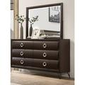 Everly Quinn Garrard 6 Drawer Double Dresser w/ Mirror Wood in Brown | 63 H x 74 W x 17 D in | Wayfair 792B6D4D68904EA49219596FC90819F0