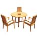 Bayou Breeze Wilkerson 4 Piece Teak Outdoor Dining Set Wood/Teak in Brown/White | 30.5 H x 48 W x 48 D in | Wayfair