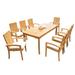 Bayou Breeze Webster Rectangular 9 - Person Teak Outdoor Dining Set Wood/Teak in White | 30 H x 71 W x 36 D in | Wayfair