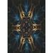 White 24 x 0.35 in Indoor Area Rug - East Urban Home Abstract Black/Gold/Blue Area Rug Polyester/Wool | 24 W x 0.35 D in | Wayfair