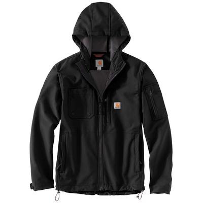 Carhartt Men's Hooded Rough Cut Jacket (Size L) Black, Nylon,Spandex