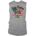 HARLEY-DAVIDSON Military - Men's Graphic Muscle Tee - Willie G Flag | Overseas Tour MD Grey