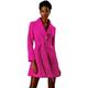 Allegra K Women's Shawl Collar Single Breasted Winter Long Belted Coat Rose Red 12