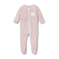 MORI Zip-Up Sleepsuit, 30% Organic Cotton & 70% Bamboo, available from newborn up to 2 years (0-3 Months, Stardust)