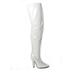Womens Ladies Sexy Thigh High Kinky Fetish Over The Knee Stiletto Heel Full Side Zip Boots Size UK 4-12 (UK10/EU44, White Patent)