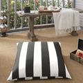 Highland Dunes Clayton Outdoor Square Striped Floor Pillow Polyester/Polyfill/Sunbrella® | 26 H x 26 W x 5 D in | Wayfair