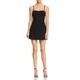 French Connection Women's Whisper Light Sleeveless Strappy Stretch Mini Dress Casual, Black Sweetheart, 10