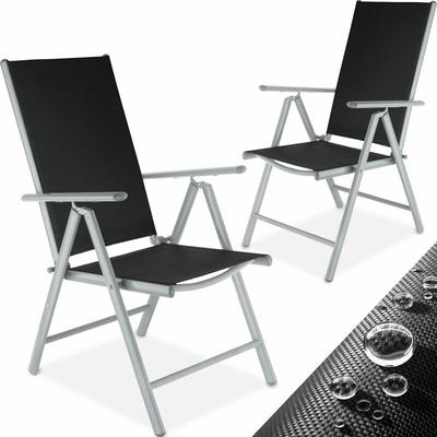 Tectake - 2 aluminium garden chairs - reclining garden chairs, garden recliners, outdoor chairs