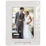 Malden Just the Beginning Bead Picture Frame Ceramic in White | 9.25 H x 7.25 W x 0.63 D in | Wayfair 3086-57