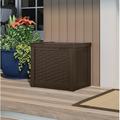 Suncast Wicker 22 Gallon Water Resistant Resin Deck Box in Java Resin/Plastic in Brown | 19.5 H x 22 W x 17 D in | Wayfair SSW500J