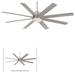 Minka Aire Slipstream Led Outdoor Rated 65 Inch Ceiling Fan with Light Kit - F888L-BNW