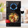 Klarstein Gas Cooker, 2 Burners Gas Hob, 4000W Built In Two Ring Electric Hob, Campervan Cooktops Gas Cookers, Stainless Steel Glass Top Wok Burner, 2 Ring Kitchen Stoves LPG Cooker Gas Burners Units