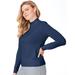 Blair Women's Cashmere-Like Long-Sleeve Sweater - Blue - 3XL - Womens