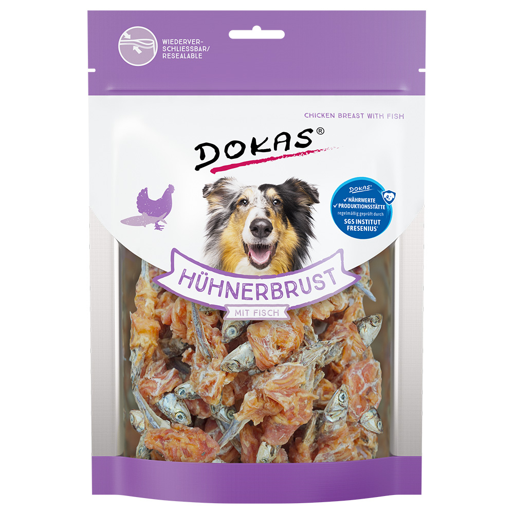 Dokas al petto di Pollo con Pesce Snack per cane - Set %: 2 x 220 g