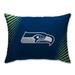 Seattle Seahawks Side Streak Plush Standard Pillow Protector - Blue