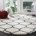 Hudson Shag Collection 5' X 5' Round Rug in Ivory And Slate Blue - Safavieh SGH280T-5R