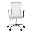 Miliboo - Fauteuil de bureau à roulettes design en mesh blanc et acier chromé pluz - Blanc