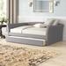 Lark Manor™ Hupper Daybed w/ Trundle Upholstered/Polyester in Gray | 33 H x 63 W x 91 D in | Wayfair 338C6923DC634FF48CE76F2D93CE5149