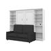 Versatile 4-PC Full Wall Bed, Two Storage Units & Sofa Set in White & Grey - Bestar 40791-000017