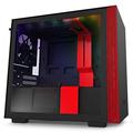 NZXT H210i, Mini-ITX PC Gaming Case, Front I/O USB Type-C Port, Tempered Glass Side Panel Cable Management, Water-Cooling Ready, Integrated RGB Lighting, Steel Construction, Black/Red