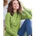 Appleseeds Women's Essential Cotton Long-Sleeve Solid Mockneck - Green - PL - Petite