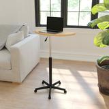 Symple Stuff Venable Sit to Stand Mobile Laptop Computer Desk - Portable Rolling Standing Desk Wood/Plastic/Acrylic in Black | Wayfair