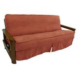 Winston Porter Box Cushion Futon Slipcover Microfiber/Microsuede in Red/Brown | 54 W x 75 D in | Wayfair 4A3039A9D26747E8ACEF3DAE9AEF4E16