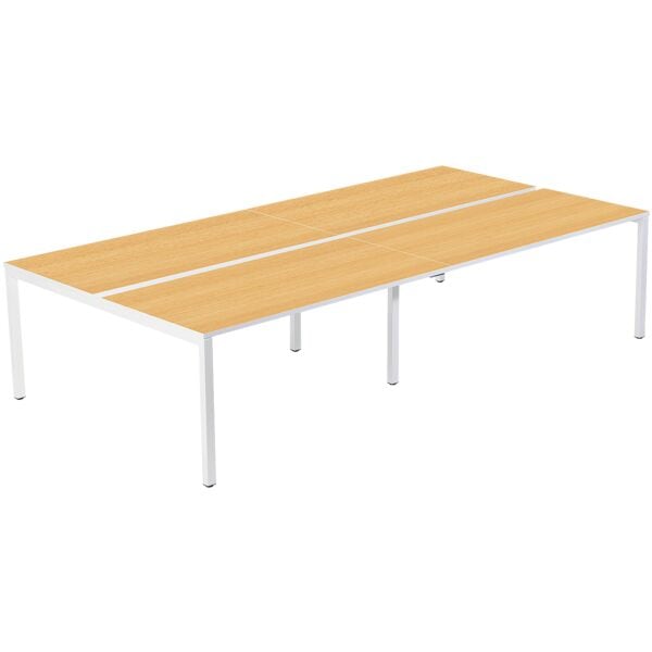 easyDesk Doppelschreibtisch 240 cm braun, 240x75x166 cm Image