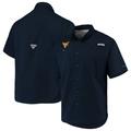 Men's Columbia Navy West Virginia Mountaineers PFG Tamiami Omni-Shade Button-Down Shirt