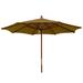 Highland Dunes Witherspoon 9' Market Sunbrella Wood in Brown | Wayfair W899M-BRASS