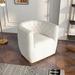 Accent Chair - Etta Avenue™ Brandon Contemporary Modern Swivel Living Room Accent Chair Velvet/Fabric in White/Yellow | Wayfair