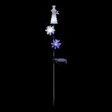 The Holiday Aisle® Snowman & Snowflakes Garden Stake Metal in White | 33 H x 4 W x 6 D in | Wayfair 65AF07756BEE44BEB8CF980020FDAC94