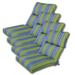 Highland Dunes Indoor/Outdoor Sunbrella Chair Cushion in Blue/Green | 3 H x 22 W x 44 D in | Wayfair W2244Z-SET4-BL