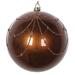 Vickerman 616871 - 4" Mocha Candy Glitter Curtain Ball Christmas Tree Ornament (4 pack) (MT194576D)