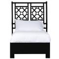 David Francis Furniture Lattice Back Standard Bed Wood/Wicker/Rattan in Black | 60 H x 42 W x 85 D in | Wayfair B4025BED-TXL-S129