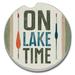 Millwood Pines Absorbent on Lake Time Car Coaster Stoneware in Green | 0.8 H x 2.6 D in | Wayfair B55294257A1843E3A93CF0A2DD5493CA