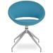 sohoConcept Crescent Metal Solid Back Side Chair Faux Leather/Upholstered/Metal in Blue | 29 H x 23.75 W x 21 D in | Wayfair DC10101S-13